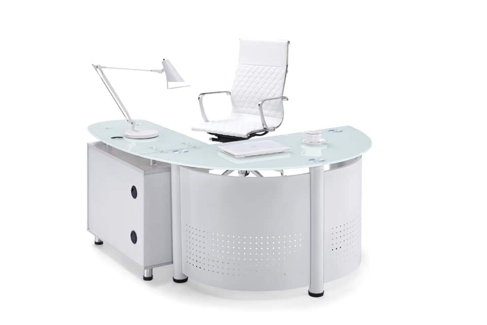 Office table with store glass top