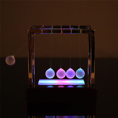 Newtons Cradle LED Light Up Kinetic Energy Home Office Science Toys Home Decor