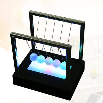 Newtons Cradle LED Light Up Kinetic Energy Home Office Science Toys Home Decor